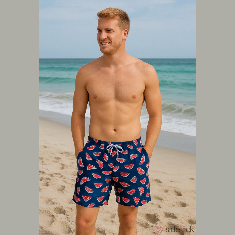 TRUNKS SURF & SWIM CO. Watermelon‎ Slice Swim Shorts XL
